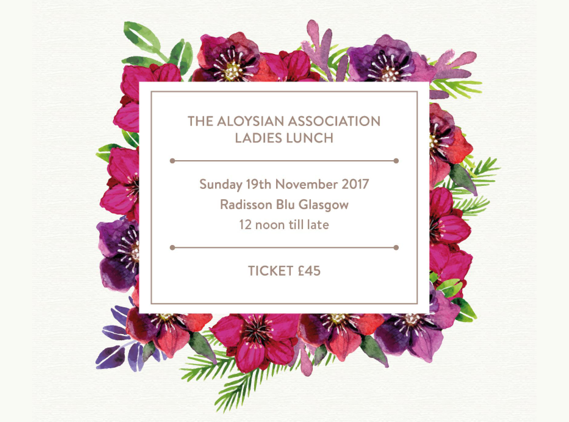 Aloysian Ladies Lunch Tickets Now on Sale